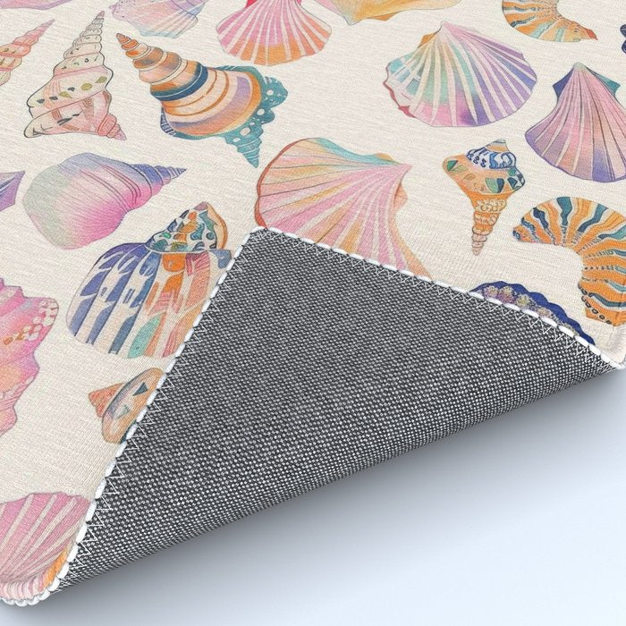 Colorful Sea Shells Spiritual Feminine Seashore Animal Print Rug Gallery Image 4