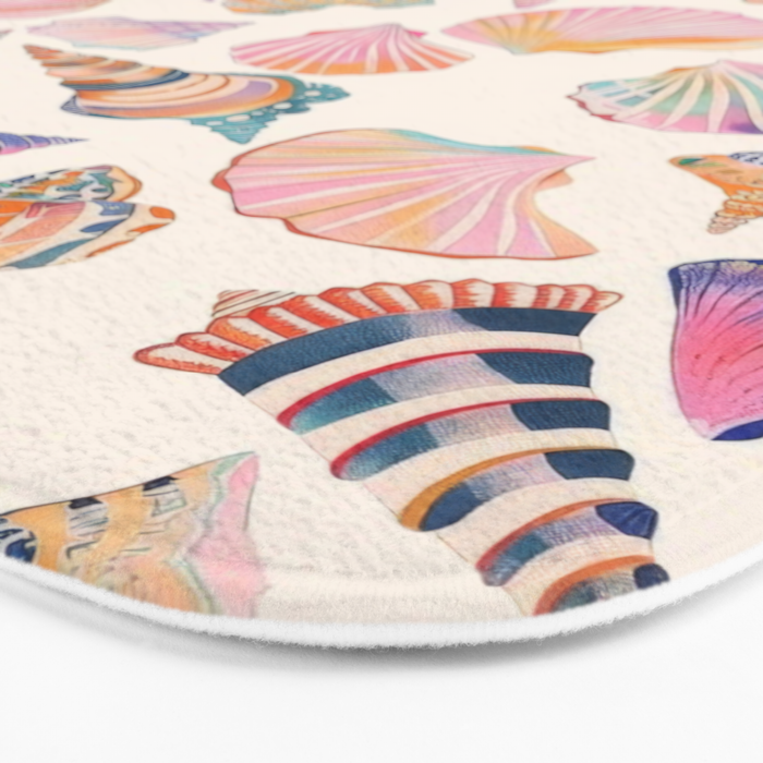 Colorful Sea Shells Spiritual Feminine Seashore Animal Print Bath Mat Gallery Image 3