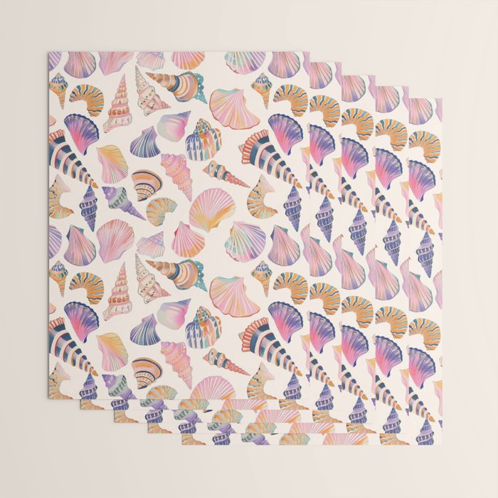 Colorful Sea Shells Spiritual Feminine Seashore Animal Print Wrapping Paper Gallery Image 3