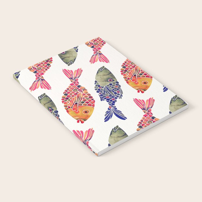Indonesian Fish Duo - Navy & Coral Palette Notebook Gallery Image 2