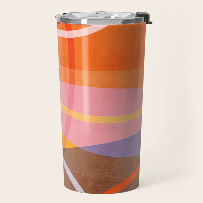 Colorful Shapes Lines Modern Bold Artwork Travel Mug Gallery Image 2