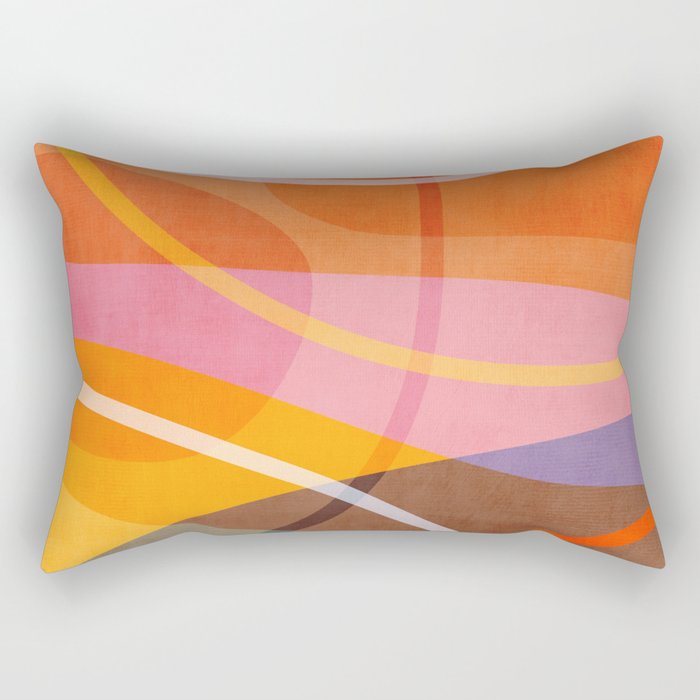 Colorful Shapes Lines Modern Bold Artwork Rectangular Pillow Gallery Image 2