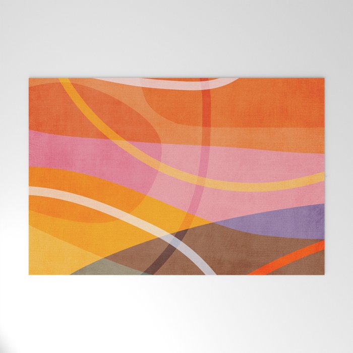 Colorful Shapes Lines Modern Bold Artwork Welcome Mat Gallery Image 1