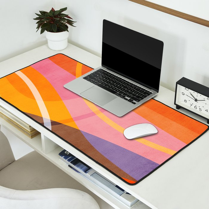 Colorful Shapes Lines Modern Bold Artwork Desk Mat Gallery Image 2