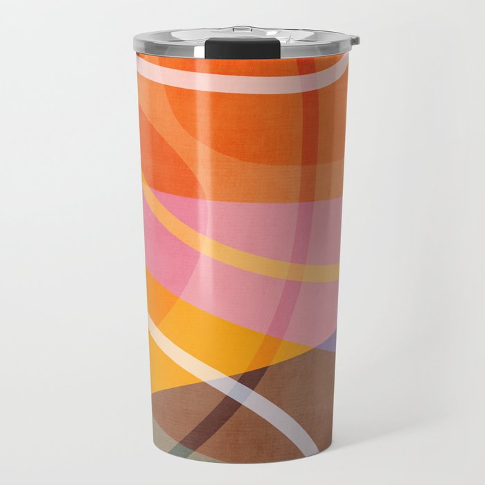 Colorful Shapes Lines Modern Bold Artwork Travel Mug Gallery Image 1