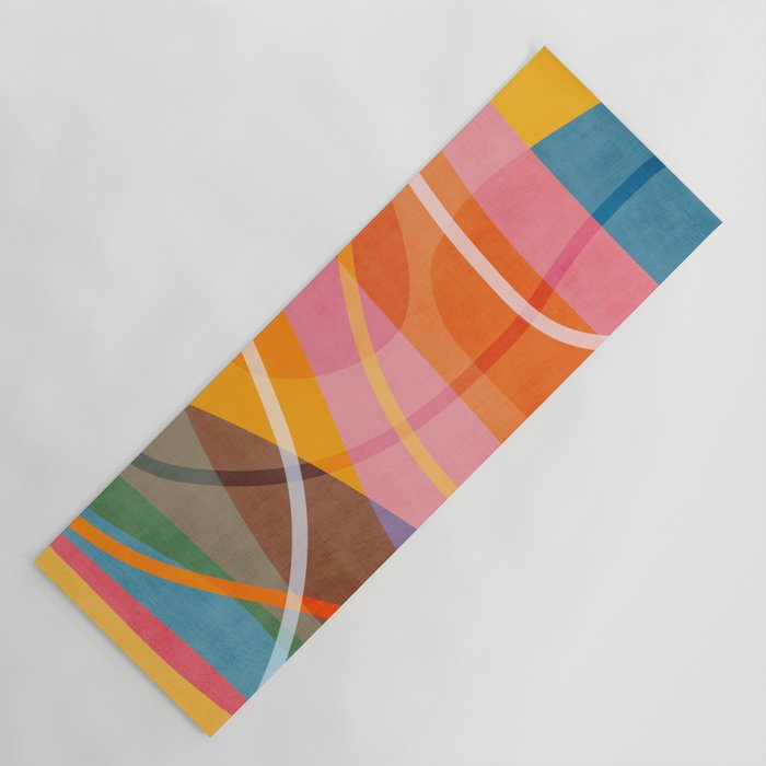 Colorful Shapes Lines Modern Bold Artwork Yoga Mat Gallery Image 1