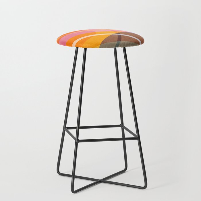 Colorful Shapes Lines Modern Bold Artwork Stool Gallery Image 1