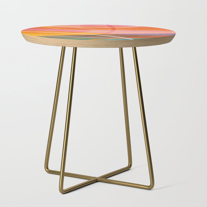 Colorful Shapes Lines Modern Bold Artwork Side Table Gallery Image 1