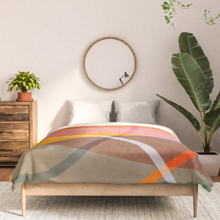Colorful Shapes Lines Modern Bold Artwork Comforter Gallery Image 3