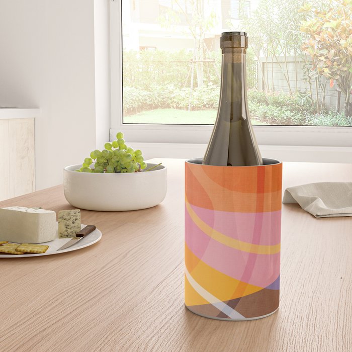 Colorful Shapes Lines Modern Bold Artwork Wine Chiller Gallery Image 4