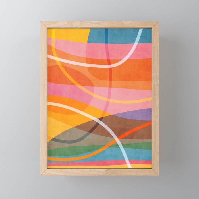 Colorful Shapes Lines Modern Bold Artwork Mini Art Print Gallery Image 1