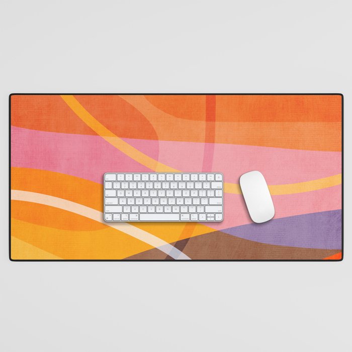 Colorful Shapes Lines Modern Bold Artwork Desk Mat Gallery Image 1