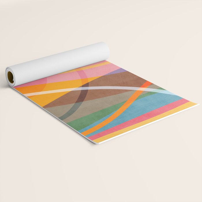 Colorful Shapes Lines Modern Bold Artwork Yoga Mat Gallery Image 2
