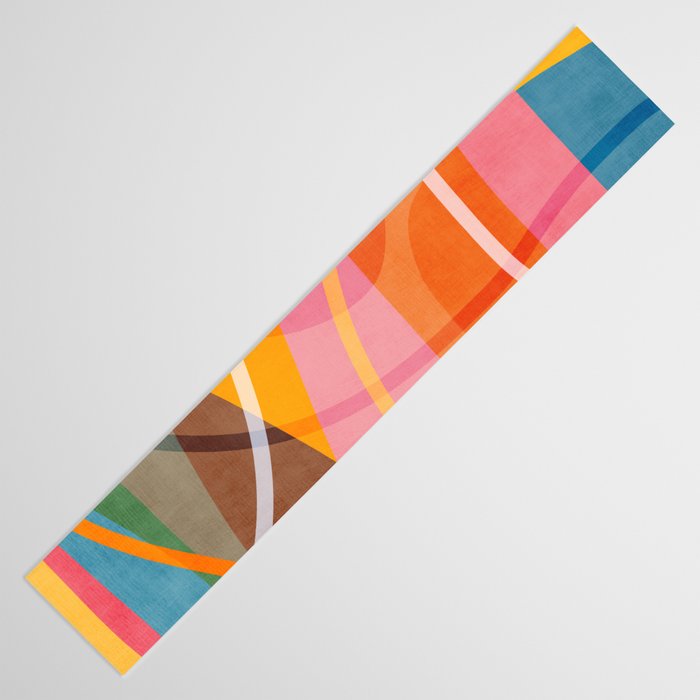 Colorful Shapes Lines Modern Bold Artwork Table Runner Gallery Image 3