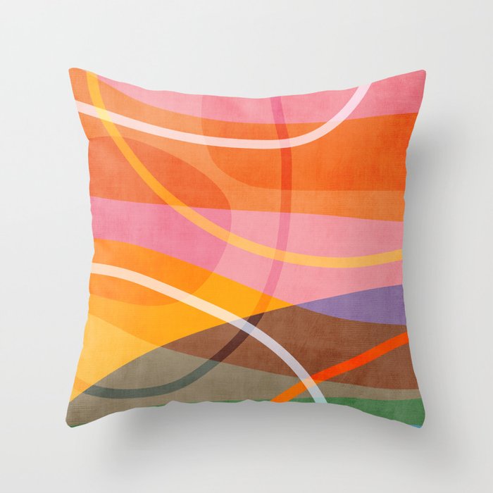 Colorful Shapes Lines Modern Bold Artwork Throw Pillow Gallery Image 6