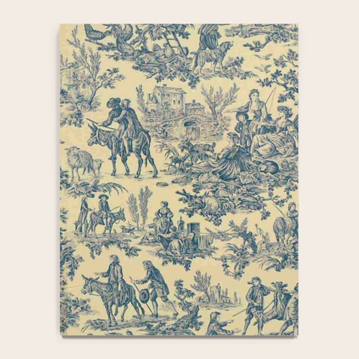 Sepia Blue Toile de Jouy Notebook Gallery Image 4