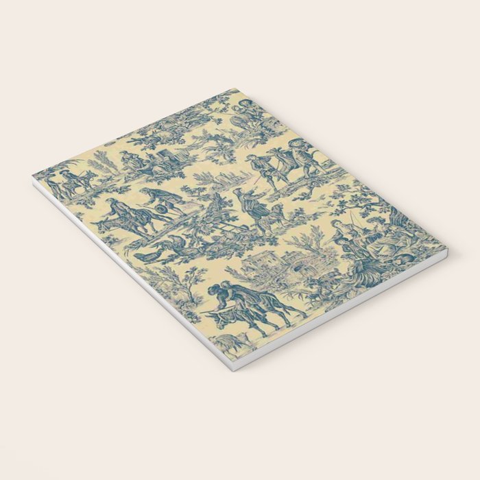 Sepia Blue Toile de Jouy Notebook Gallery Image 3