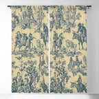 Sepia Blue Toile de Jouy Window Curtain Gallery Image 5