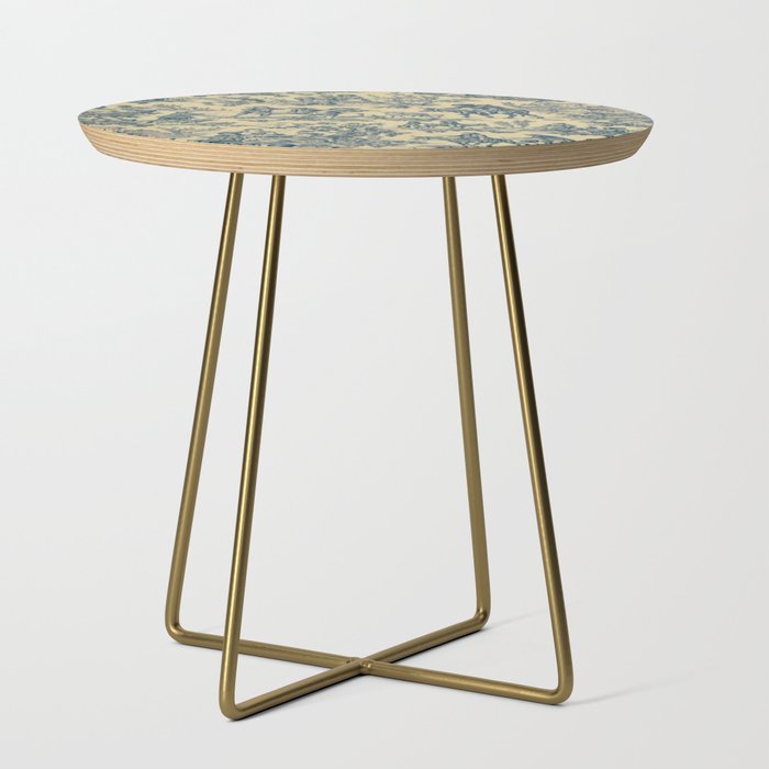 Sepia Blue Toile de Jouy Side Table Gallery Image 1