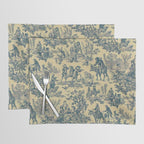 Sepia Blue Toile de Jouy Placemat Gallery Image 1