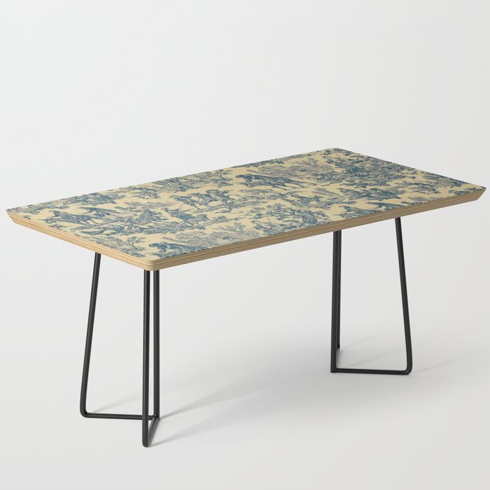 Sepia Blue Toile de Jouy Coffee Table Gallery Image 1