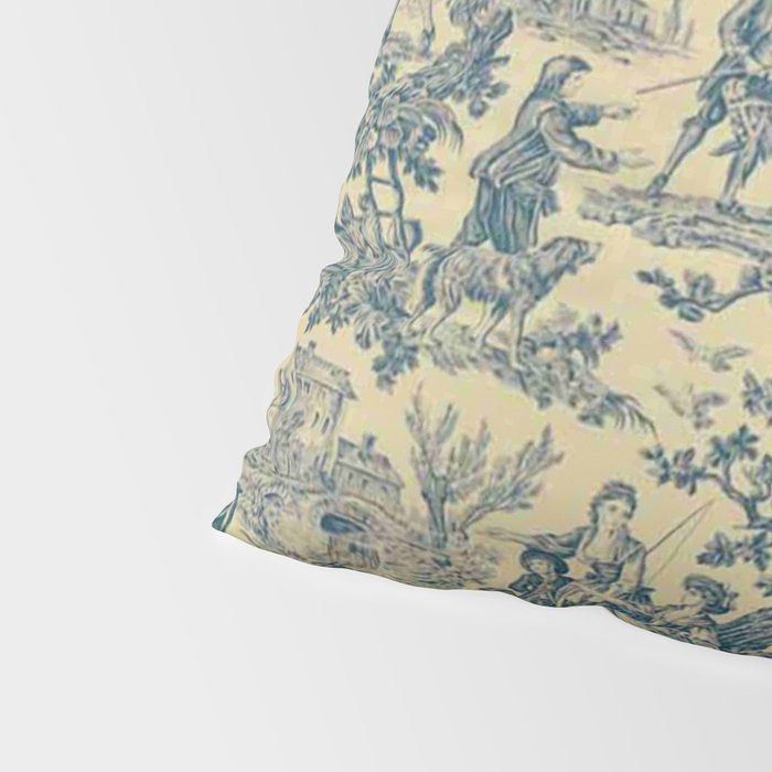 Sepia Blue Toile de Jouy Pillow Sham Gallery Image 4