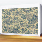Sepia Blue Toile de Jouy Wall Mural Gallery Image 2
