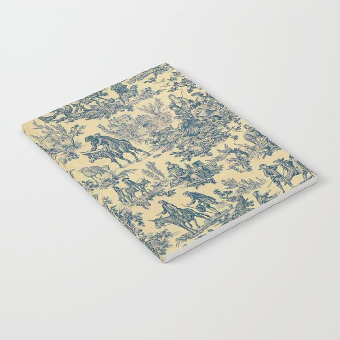 Sepia Blue Toile de Jouy Notebook Gallery Image 2