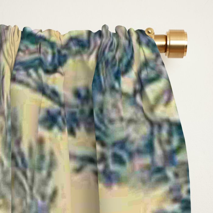 Sepia Blue Toile de Jouy Window Curtain Gallery Image 2