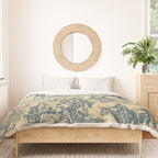 Sepia Blue Toile de Jouy Duvet Cover Gallery Image 3