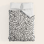 Fun black line doodle art pattern Comforter Gallery Image 6