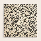 Fun black line doodle art pattern Wood Wall Art Gallery Image 1