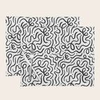Fun black line doodle art pattern Placemat Gallery Image 1