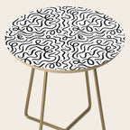 Fun black line doodle art pattern Side Table Gallery Image 2