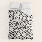Fun black line doodle art pattern Duvet Cover Gallery Image 6
