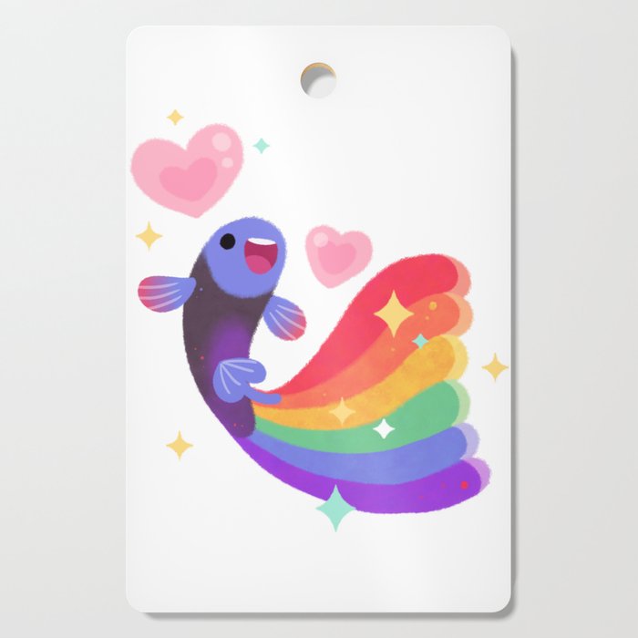 Rainbow guppy 6 Cutting Board Gallery Image 1