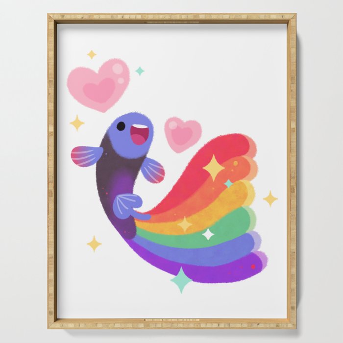 Rainbow guppy 6 Serving Tray Gallery Image 1