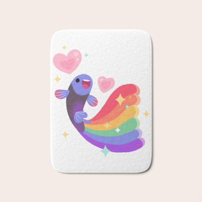Rainbow guppy 6 Bath Mat Gallery Image 1
