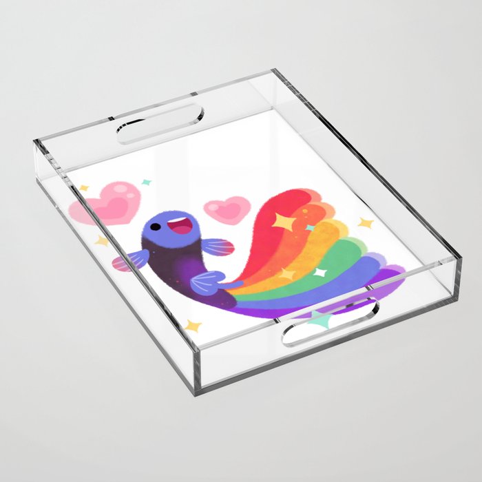 Rainbow guppy 6 Acrylic Tray Gallery Image 1