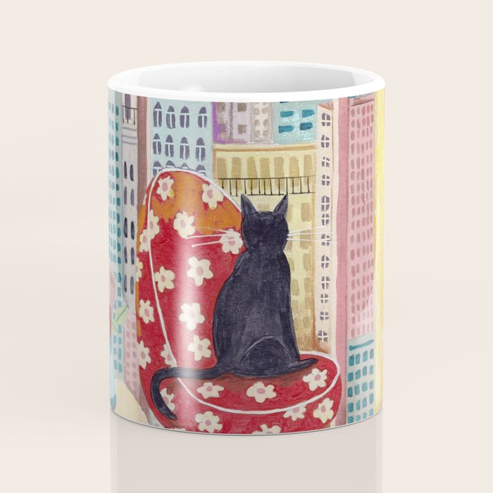 Cat in Window New York city Coffee Mug Gallery Image 4