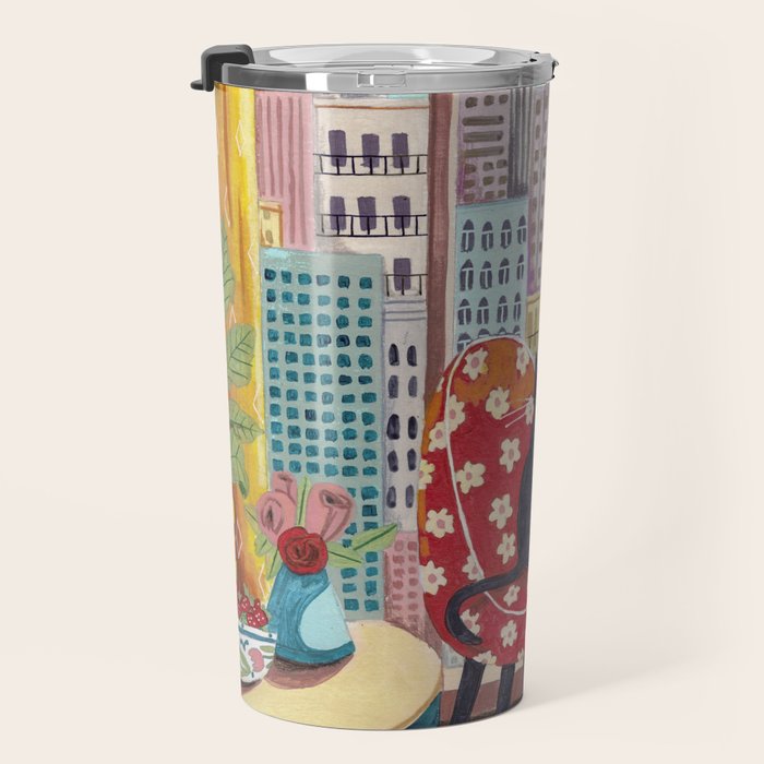 Cat in Window New York city Travel Mug Gallery Image 3
