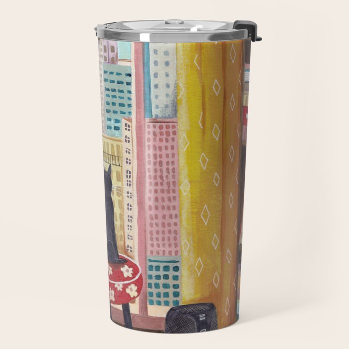 Cat in Window New York city Travel Mug Gallery Image 2