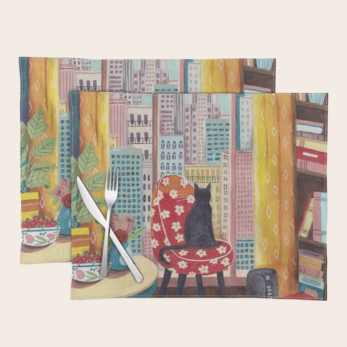 Cat in Window New York city Placemat Gallery Image 1