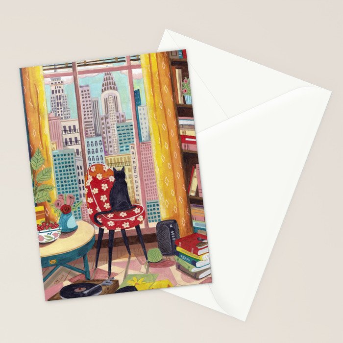 Cat in Window New York city Stationery Card Gallery Image 2