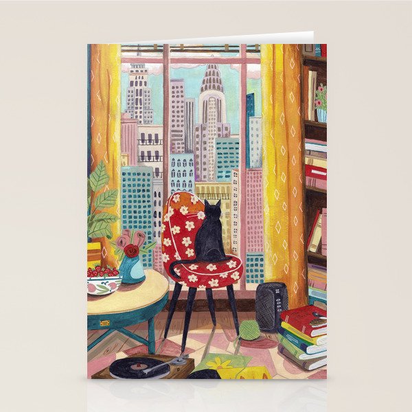 Cat in Window New York city Stationery Card Gallery Image 2
