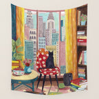 Cat in Window New York city Wall Tapestry Gallery Image 4