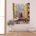 Cat in Window New York city Wall Tapestry Gallery Image 2