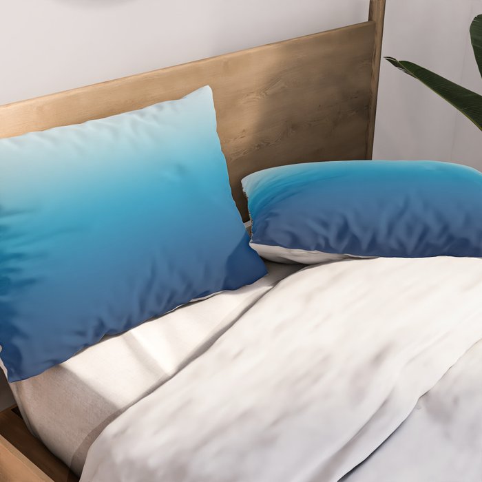 Sky and Ocean Blue Ombre Pillow Sham Gallery Image 2