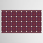 Optical Checkered Grid Pattern  Retro Illusion Design in Red Pink and Black Tablecloth Gallery Image 2