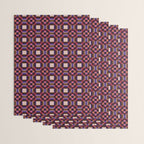 Optical Checkered Grid Pattern  Retro Illusion Design in Red Pink and Black Wrapping Paper Gallery Image 3